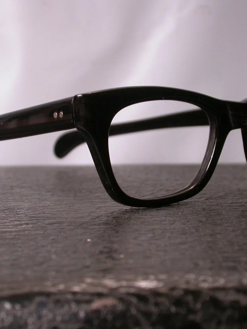Vintage Allied Dark Wood Grain Eyeglasses Frames Made In USA